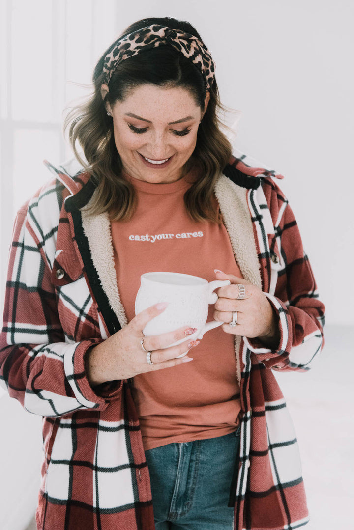 Cast Your Cares Embroidered Tee