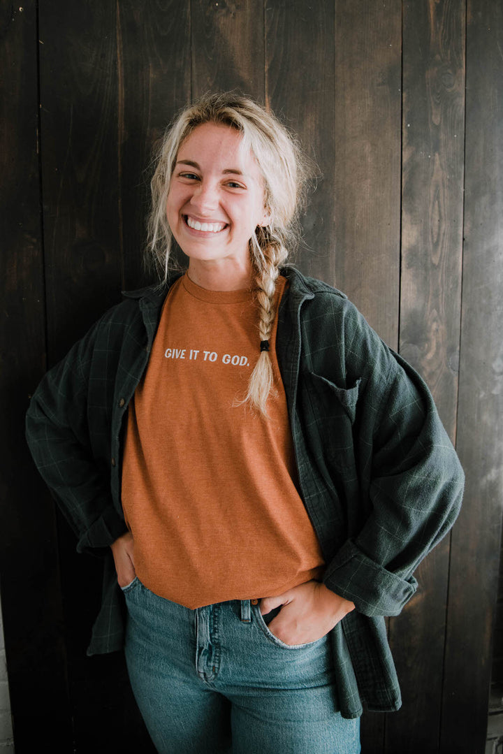 Give it to God Embroidered Tee - Clothed in Love Boutique