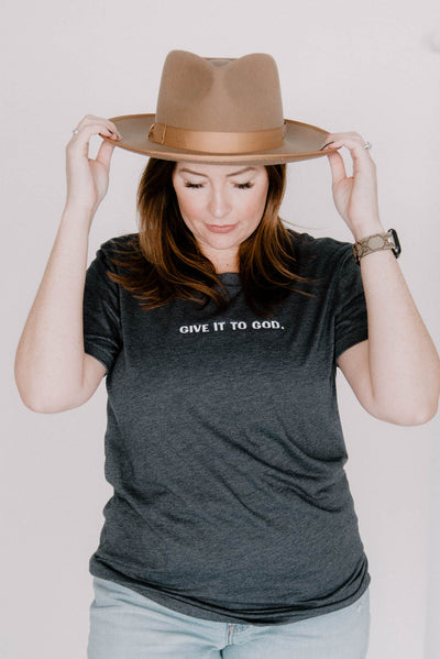 Give it to God Embroidered Tee - Clothed in Love Boutique