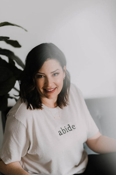 Abide Embroidered Tee - Clothed in Love Boutique