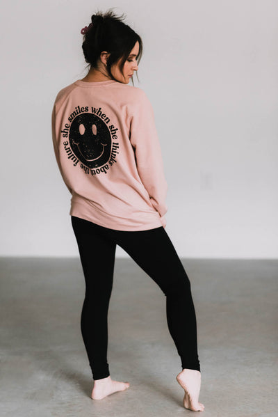 She Smiles Terry Sweatshirt - Clothed in Love Boutique