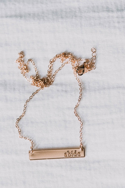 Abide Bar Necklace - Clothed in Love Boutique