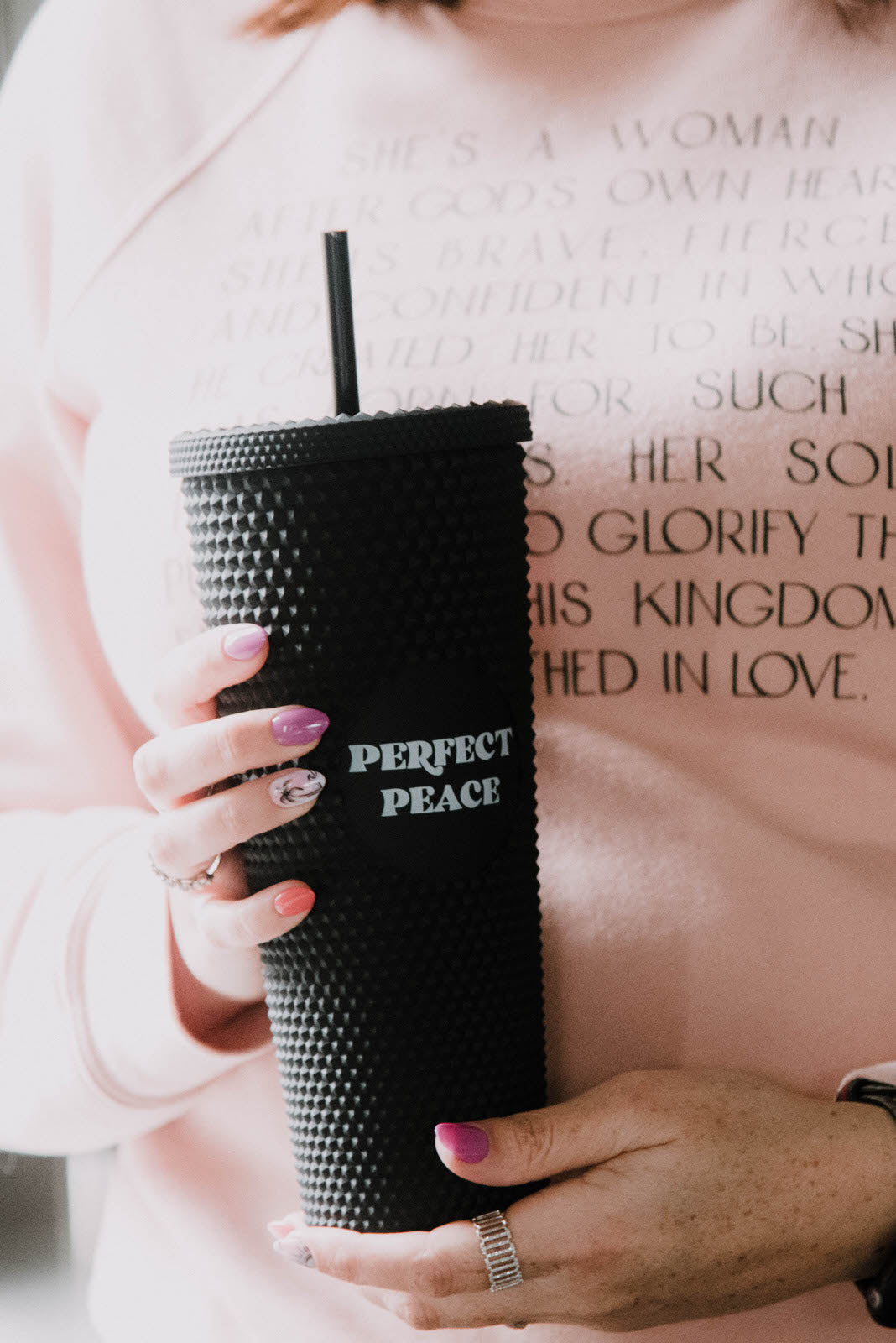 Clothed in Love Boutique Perfect Peace Studded Tumbler