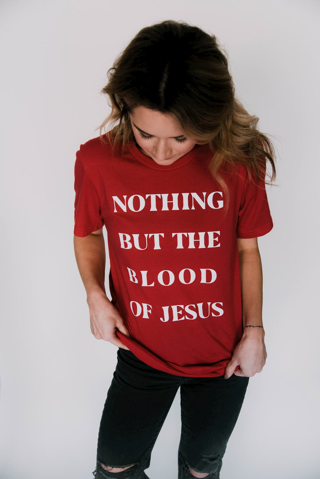 Nothing but the Blood of Jesus Tee - Clothed in Love Boutique