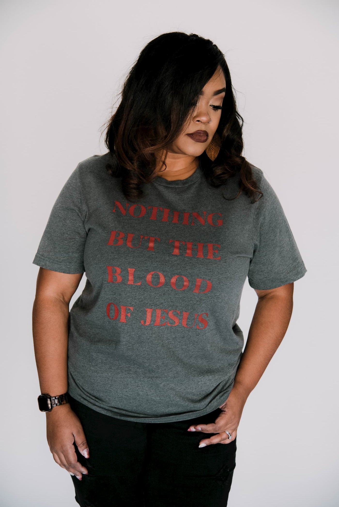 Nothing but the Blood of Jesus Tee - Clothed in Love Boutique