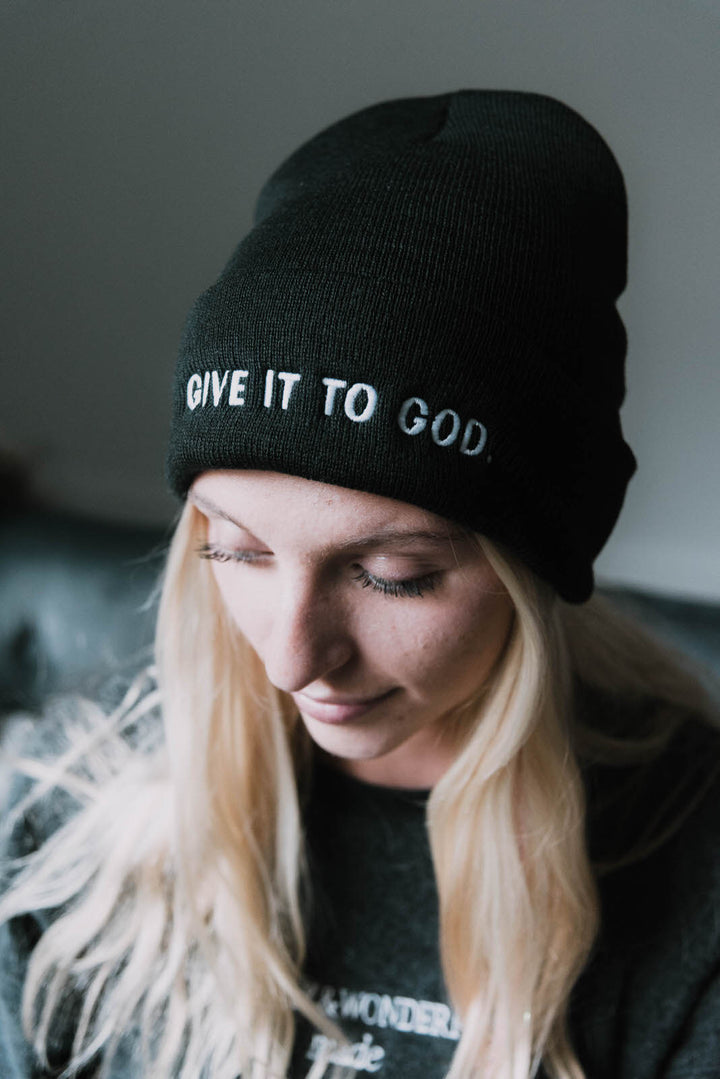 Give it to God Embroidered Beanie