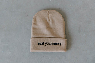 Cast Your Cares Embroidered Beanie