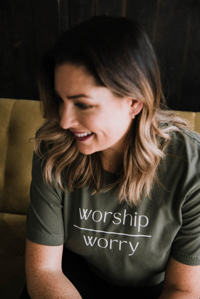 Worship over Worry Tee - Clothed in Love Boutique